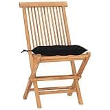 WDSAYREH Solid Teak Wood 3 Piece Folding Patio Dining Set with Cushion for Garden Terrace