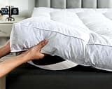 WhatsBedding 5 Inch Duck Feather Bed Mattress Topper Queen, 100% Cotton Extra Thick Mattress Pad, 2500gsm Overfilled Pillow Top, Hotel Collection