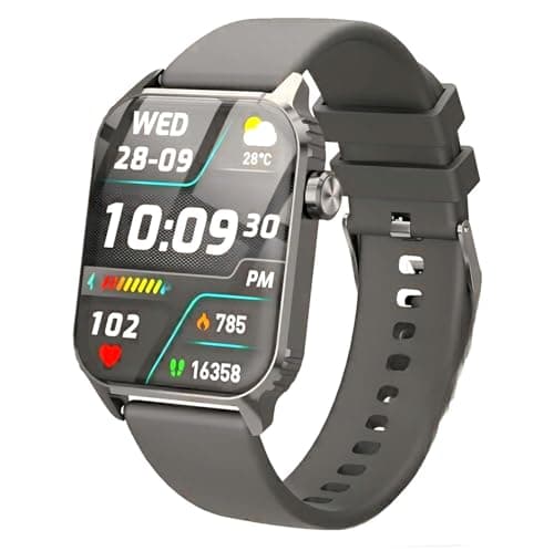 TRAUSI 1.8" HD Touchscreen Smartwatch with Bluetooth Call, 100 Modes and Sleep Notifications, Waterproof Watch for iPhone Black Bbeiyongde