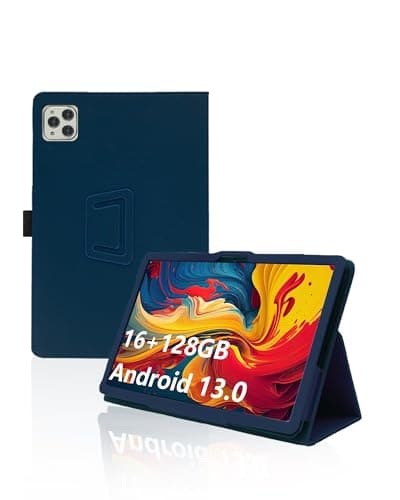 for KADYBE D115 2024 Latest 10 inch Android Tablets,Folding Stand Protective Cover with Pencil Holder and Wrist Strap,Full Protection, Premium PU, Scratch Resistant for KADYBE Tablet 10"(Dark Blue)