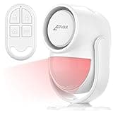 CPVAN 125dB Motion Sensor Alarm, Wireless Indoor PIR Motion Detector with 328ft Remote, 40ft Detection Range, Battery Operated Siren for Home Garage Van Shed, CP2 Pro White