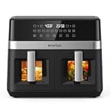 12QT Large Dual Air Fryer, Deep Black