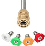 4pcs Electric Pressure Washer Tips, 1/4 Inch Quick Connect Stainless Steel Spray Set (0°, 15°, 25°, 40°), Universal Replacement for Power Washer
