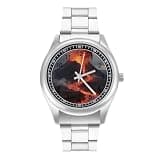 FodPand Analog Men Stainless Steel Band Watch Big Face Silver Wristwatch