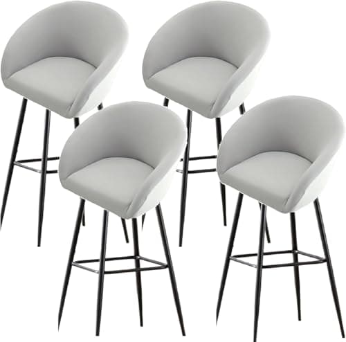 JACOJE Bar Stools Cover, Swivel Chair Slipcovers with Back, Stretch Bar Stool Chair Slipcovers with Round Backs Arms Curved Accent, Counter Bar Stool Cover for Armchair, Kitchen (H22, 4PCS)