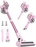 AOKOAK Pink Cordless Vacuum Cleaner, 50Kpa/600W/60 Mins Runtime Stick Vacuum with Self-Standing and Touch Screen, Anti-Tangle Wireless Vacumm, Vacuum Cleaners for Home/Pet Hair/Carpets/Floors