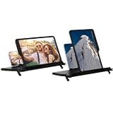 12" Screen Magnifier for Cell Phone, Dual Use of Horizontal and Vertical Screens, 3D Foldable Phone Stand Screen Enlarger,Eye-Caring for Browsing Video and Watching Movies, Reading Books (Black)