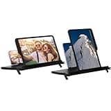 12" Screen Magnifier for Cell Phone, Dual Use of Horizontal and Vertical Screens, 3D Foldable Phone Stand Screen Enlarger,Eye-Caring for Browsing Video and Watching Movies, Reading Books (Black)