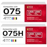 075 075H Toner Cartridges Set Replacement for Canon LBP646Cdw LBP647Cdw