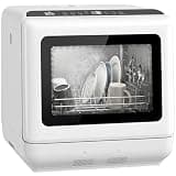 HOMCOM Countertop Dishwasher, Portable Mini Dishwasher with 1.6 Gal Built-in Water Tank, 5 Washing Programs, Air-Dry Function, 158°F High-Temp, No Hookup Needed, 4 Place Settings for Apartments & RVs