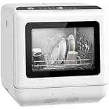 HOMCOM Countertop Dishwasher, Portable Mini Dishwasher with 1.6 Gal Built-in Water Tank, 5 Washing Programs, Air-Dry Function, 158°F High-Temp, No Hookup Needed, 4 Place Settings for Apartments & RVs