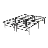 Amazon Basics Bed Frame with Ample Underbed Storage, Foldable Metal Platform, Sturdy Steel, No Box Spring Needed, 14 inches High, Noise-Free Support, Easy Assembly Tool-Free Setup, Full Size, Black