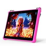 PRITOM 10 inch Kids Tablets Android, 64GB, Tablet with Lanyard, Parental Control, HD IPS Display, WiFi, Dual Camera, Toddler Tablet for Kids, Pink