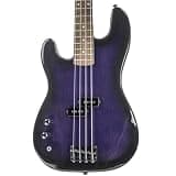 Sawtooth EP Series Left-Handed Alder Electric Bass Guitar, Trans Purple