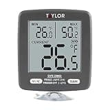 Taylor LCD Display Digital Kitchen Refrigerator/Freezer Kitchen Thermometer Min/Max on Display, 2 inch display, Gray, 1 Count (Pack of 1)