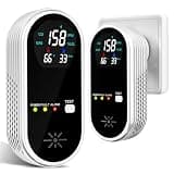 2 Pack 5-in-1 Plug-in Indoor Monitor with Battery Backup LCD Display