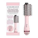 L'ANGE HAIR Le Volume Elevé 65MM 2-in-1 Titanium Brush Dryer | Dry and Style | Unique Teardrop Shape Barrel | 3 Heat Settings | 360° Vented Airflow | Ionic Technology for Frizz-Free Styling (Blush)