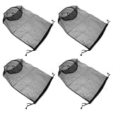 SWETRACE 4pcs Dust-proof Wig Storage Bags with Drawstring Closure, Portable Foldable Hair Travel Organizer for Daily Household Wigs Storage, Made of Black Polyester Mesh