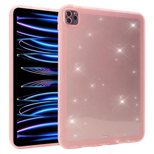 PTYJMR Case for iPad Pro 12.9 inch 6th/ 5th/ 4th/ 3rd Generation,Ultra Thin,Lightweight,Soft FlexibleTPU Skin,Flexible Without Harming The Machine,Easy to Disassemble (Transparent Pink)