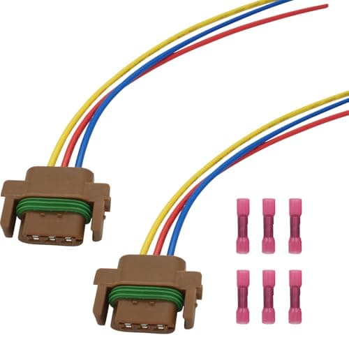 Micarun 2 Pcs 3 Wires Turn Signal Lights Connector Wiring Harness Pigtail Plug for Dodge Ram 2500 2007-2009 Replaced OE 55277302AC 55277302AA