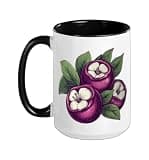 Mangosteen Vaporwave Ceramic Mug, Black/White, 15oz