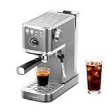 CHULUX Elite Espresso Coffee Machine with Steam Wand for Cappuccino, Gray