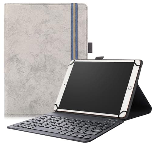 Neezee for 9-11” Urao B0FXGF31RP/ Hasskya 10 inch Tablets Case with Keyboard – Slim 2-in-1 Folio Cover (Grey, Urao B0FXGF31RP/ Hasskya 10 inch Tablets)