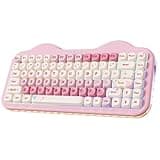 YUNZII C75 Wireless Mechanical Keyboard,75% Layout, Hot-Swappable NKRO,BT5.0/2.4G/USB-C Mode,Dye-Sub PBT MOA Keycaps,RGB Gasket Mount,Cute Cake Design for Mac/Win/Gaming (Pink, Candy Switch)