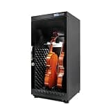 Guitar Storage Cabinet, 33 * 30 * 72CM, Instrument Drying Box, Lockable Glass Door, Dehumidifier/Humidifier