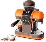 TYQMYSM Semi Automatic Espresso Machine Built-in Grinder 11 Grind Settings 19Bar Extraction Milk Steam Wand for Home Latte Cappuccino