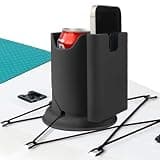 Paddleboard Cup Holder, Paddle Board and Kayak Drink Holder, 2-in-1 Drink & Phone Holder, Paddleboard Accessory for Surfboards, Canoes, SUPs, Kayaks, Boats (Black)