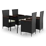 Jkghdrt Compact Garden Dining Set for Balcony with Adjustable Armrests, Weather-Resistant 3-Piece Dining Set for Outdoor Spaces with Removable Cushion Covers in Black, Cream, White