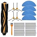 BildeeMait Central Brush Mop Cloth and Filter Replacement Kit for Coredy FL022 Robot Vacuum Cleaner, 2-Pack