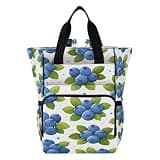 Nesatuwa Blueberries Pattern Diaper Bag Backpack Waterproof Large Capacity Multifunctional Diaper Bags with Insulated Pockets and Stroller Straps Travel Backpack for Baby Girl/Boy