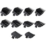 HOTIOGA 10-Pack Clipper Guards Set for Wa-hl, Hair Clipper Guides Cutting Combs 1/16" to 1" Fit for 100 Anniversary - Black
