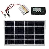 Aramox 30W Solar Panel System with MPPT Controller 220W Inverter for 12V Battery RV Camping Marine Off Grid