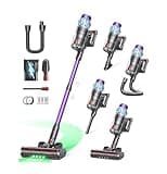 Cordless Vacuum Cleaner 70min/650W/55KPA Self-Standing Vacuum Cleaners for Home with 3.3Ft Hose & Auto Mode, Wall Mount Charging Stick Vacuums with Fragrance Dust-Scraper for Hardwood Floor/Car/Pet