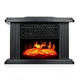 2026 NEW Fireplace Stove Freestanding Fireplace Heater with Realistic 3D Flame Indoor Stove Heater 1000W Portable Small Fireplace Heater with Thermostat
