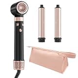 MESCOMB Dual Voltage Hair Styler for Travel, 3 in 1 High-Speed Hair Dryer with 2 Auto-Wrap Curling Barrels, 110-240V Travel Hair Dryer and Curler with Travel Bag for Europe, Hotel, Dorm