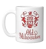 Weathered Vintage Classic Milwaukee Beer Ceramic Mug, White