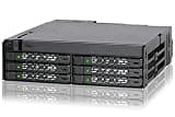 ICY DOCK 6 Bay 2.5 SAS/SATA SSD/HDD & Ultra Slim Optical Disk Drive CD DVD ROM Backplane Enclosure for External 5.25" Bay | ToughArmor MB606SPO-B