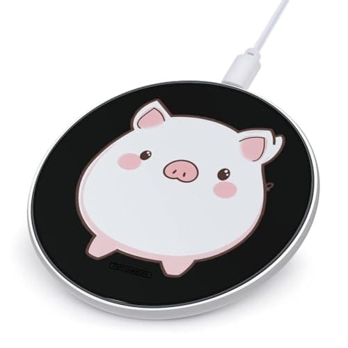 Cute Pigs Cartoon Wireless Charger 10W Charging Pad Station with Indicator Light
