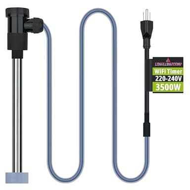 LINGLONGTEMP 240V 3500W Submersible Immersion Water Heater for Pool & Hot Tub – Portable Electric Heater with Auto Shut Off, and Wifi Timer Plug for Bathtub, Above Ground Pool, Inflatable Pool and Spa
