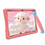 2026 Upgraded TABWEE Kids Tablet 10 Inch, Latest Android 15 Tablet for Kids Ages 6-12, 12GB RAM 64GB ROM (Expandable 2TB), HD Eye-Care Display, Parental Control, WiFi, Kid-Proof Case & Stylus Included