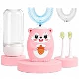 Zaptronic Kids U-Shaped Automatic Electric Toothbrush, Children’s 360° Mouthpiece Design for Full-Mouth Cleaning, 3 Cleaning Modes, Cute Animal Squirrel Style