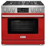KOSTCH 36" Professional Natural Gas Range with LP Convertible Kit (Red)
