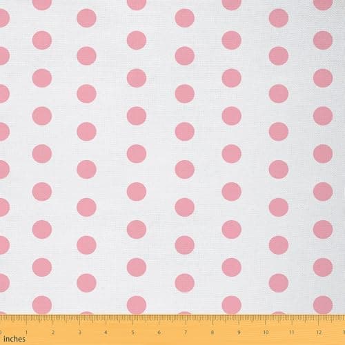 Pink Polka Dots Fabric by The Yard Simple Dots Girly Romantic No Stretch Fabrics for Sewing Lovers Geometric Circles Decor Soft Flannel Polyester Fabric for DIY and Home Accents 10 Yard Bolt,360"x59"