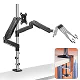NYTFHMS Monitor Stand Monitor and Laptop Mount 2-in-1 Adjustable Dual Arm Desk Mounts Column Type Dual Monitor Stand Arm, Vesa Mount 75/100Mm with C Clamp Tv Stands,B-Column 70CM
