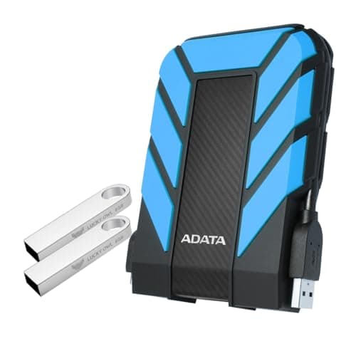 ADATA HD710 Pro 2.5'' External Hard Drive 2TB USB 3.0 Black/Blue Waterproof Shockproof for Mac/PC + 2 Lucky Owl Memory