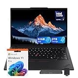 Lenovo ThinkPad T14 G5 14" WUXGA Laptop, Intel Ultra 7 165U, 32GB DDR5 RAM, 3TB Storage(2TB SSD+1TB Docking Station Set), Intel Graphics, Backlit Keyboard, Fingerprint, Wi-Fi 6E, Win 11 Pro, Black